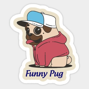 funny pug lover Sticker